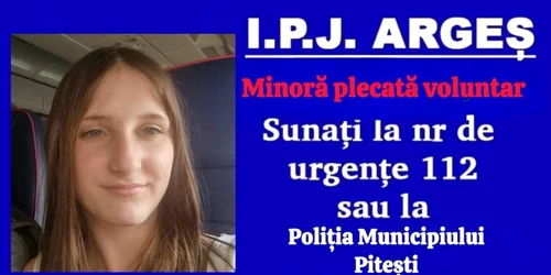 minora dispăruta Piteşti foto Poliţia Piteşti jpg