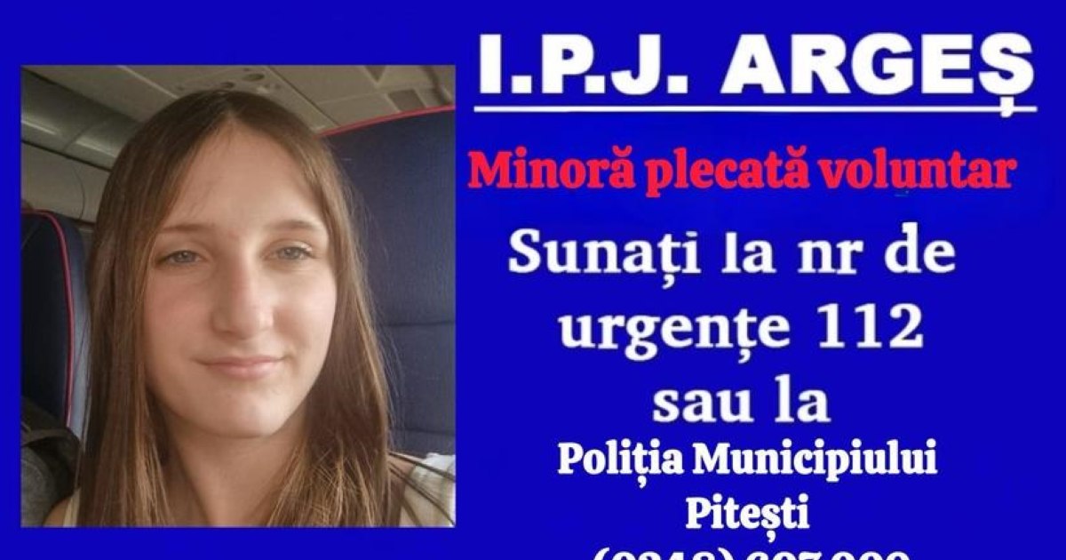 O fetiță de 12 ani din Pitești a dispărut de lângă mama sa în noaptea de Revelion.