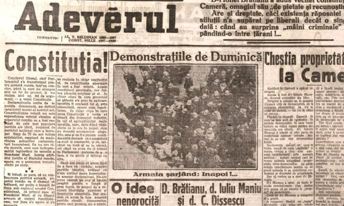 «Adevěrul» despre Constituția din 1923: «Este un amalgam din cele mai curioase contraziceri» jpeg
