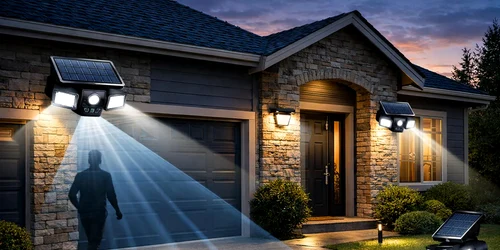 Iluminat pentru securitate cu lămpi solare Foto LED Network jpg