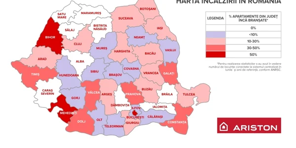 Harta incalzirii Ariston