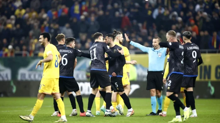 Kosovarii au decis să iasă de pe teren la meciul de aseară. Foto ProSport