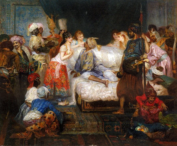 Harem, pictură de Fernand Cormon de la sfârșitul secolului al XIX-lea (© Musée d'art et d'histoire de Narbonne / Wikimedia Commons)