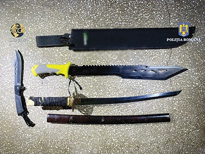 Arme găsite la percheziţie. FOTO: DIICOT