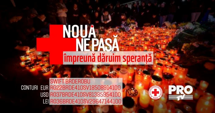 Din spirit de solidaritatea cu supravieţuitorii incendiului din clubul Colectiv, Pro TV şi Crucea Roşie demarează campania „Nouă ne pasă. Împreună dăruim speranţă!“ FOTO Pro TV