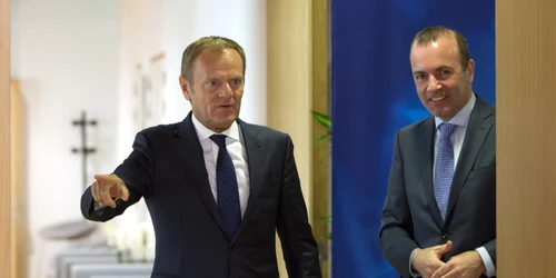 Donald Tusk si Manfred Weber FOTO EPA-EFE