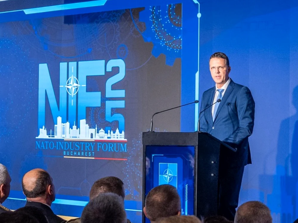 Ionuț Moșteanu la NATO-Industry Forum/FOTO: Facebook