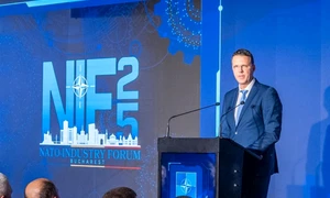 ionut mosteanu la forumul NATO foto facebook png