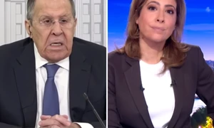 un canal tv din franta, acuzat ca l au lasat pe Serghei Lavrov „ă și desfășoare liniștit propaganda” foto captura video youtube franceinfo  png