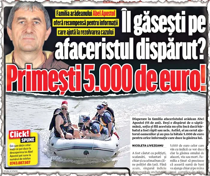 Adrian Bleu, soţul  asociatei lui Apostol, a fost reţinut pentru crimă