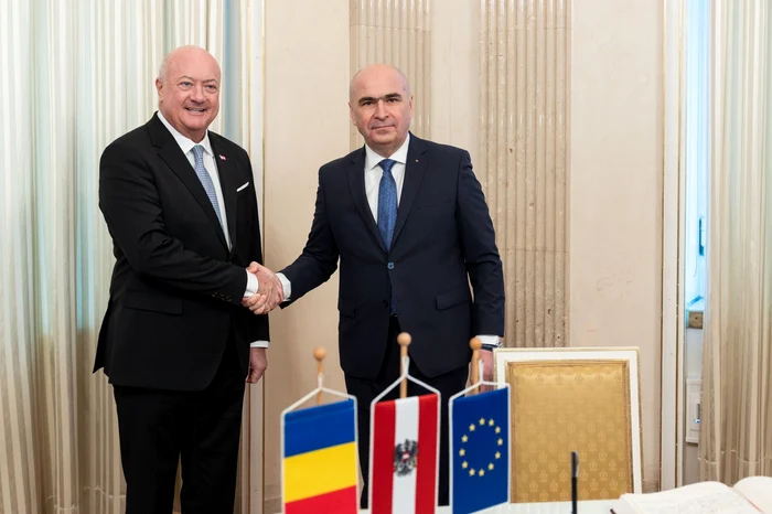 Cancelarul Christian Stocker și premierul Ilie Bolojan FOTO: Facebook/Ilie Bolojan