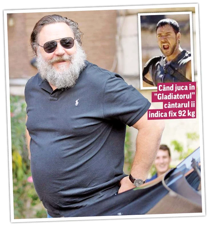 Russell Crowe este un gurmand înnăscut, din  cauza asta a ajuns la 121 kg