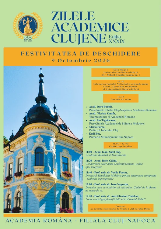 Zilele Academice Clujene, ediția XXXIX. Sub semnul celor 160 de ani de la fondarea Academiei Române 