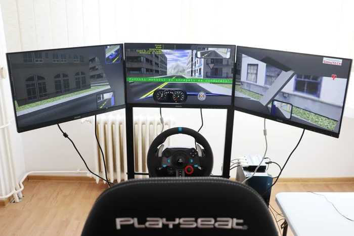 Simulator auto la Centrul Antidrog Galați FOTO: CJ Galați 