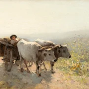 Car cu boi, pe cale de dimineață Nicolae Grigorescu FOTO Artmark