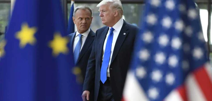 Preşedintele Consiliului European Donald Tusk şi preşedintele SUA, Donald Trump