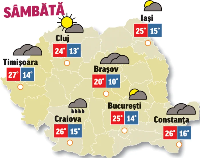 Prognoza meteo 27 iunie anunță că vor cădea precipitații în majoritatea regiunilor țării