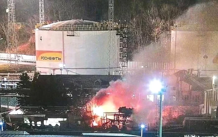 Drone ucrainene au lovit un depozit de petrol Rosneft la Tuapse FOTO Profimedia 