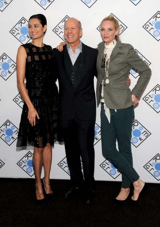 Bruce Willis (61 de ani), soția Emma (38 de ani) și fiica Rumer (27 de ani)