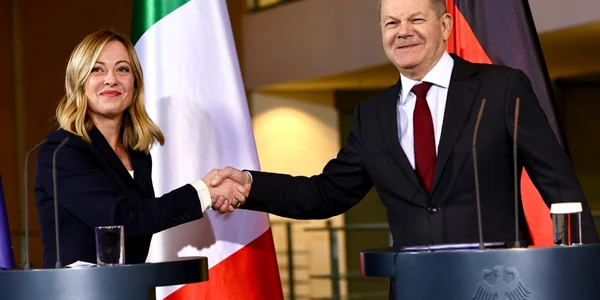 Olaf Scholz  și Giorgia Meloni Foto EPA EFE jpg