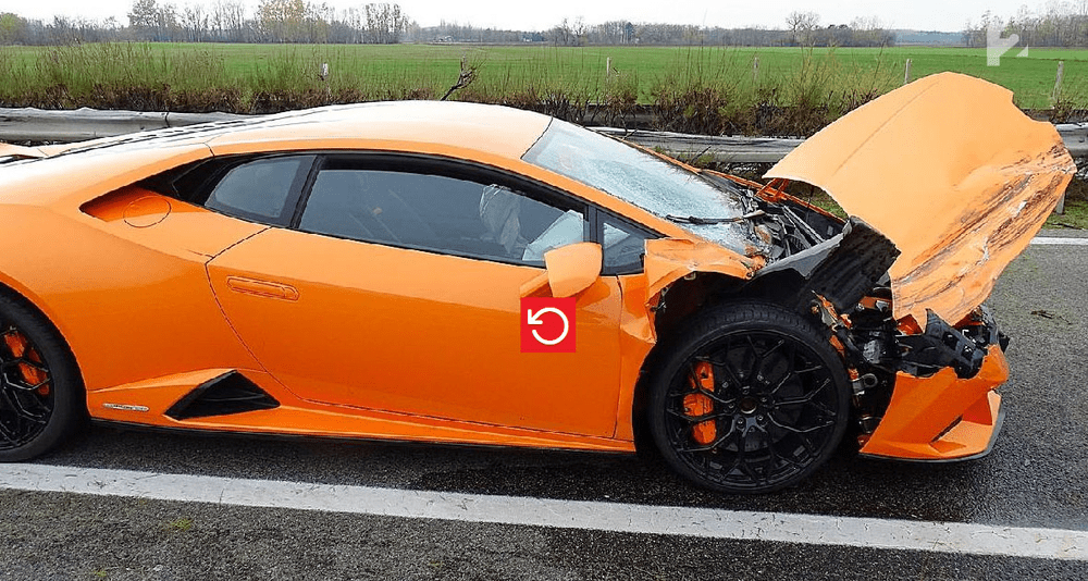 Un Lamborghini Huracan, înmatriculat în România, distrus pe o autostradă din Ungaria. Mașina costă 250.000 de dolari VIDEO