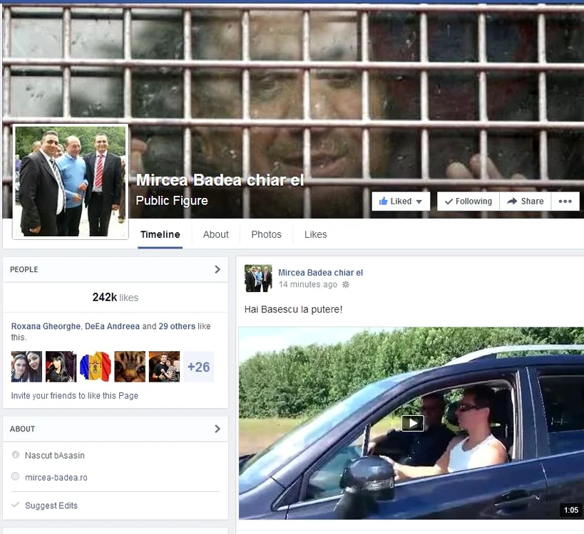 Profilul de Facebook a lui Mircea Badea