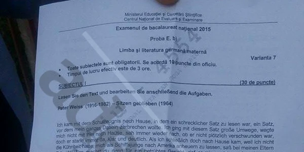 Subiecte Maternă Bacalaureat germana 