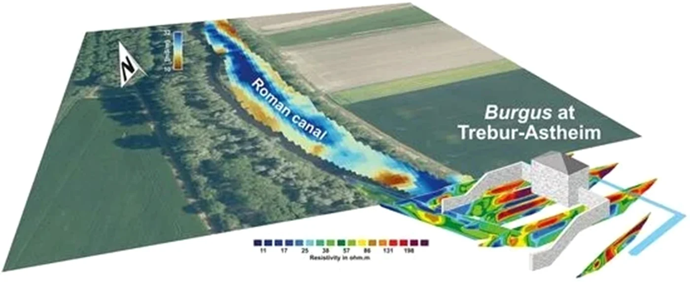 Canal roman descoperit sub pământ în Germania. Foto: MDPI