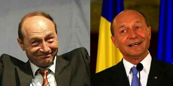 Traian Băsescu în 2004 (stânga) şi în 2011 (dreapta)