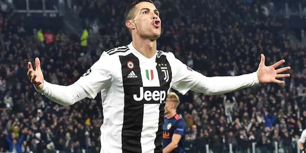 Cristiano Ronaldo in timpul meciului Juventus-Valencia FOTO EPA-EFE