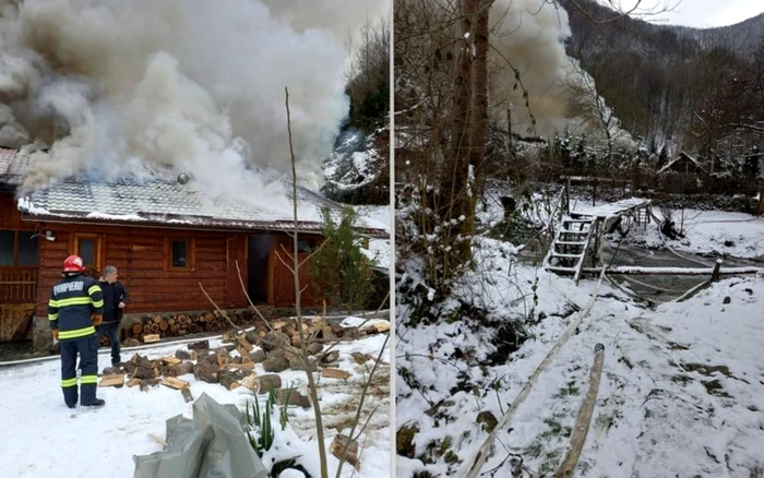 casa de vacanta mistuita in incendiu foto isu hunedoara