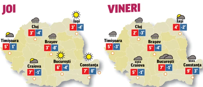 Prognoza meteo pentru următoarele două zile anunță că vremea va fi schimbătoare