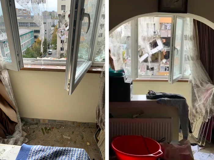 Pagubele produse de explozie/FOTO: Captură video Digi24