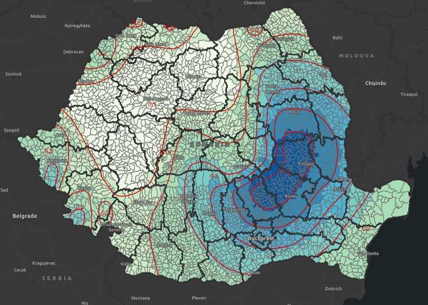Harta localităților din România vizate de risc seismic. Care sunt regiunile unde există pericol de cutremur  
