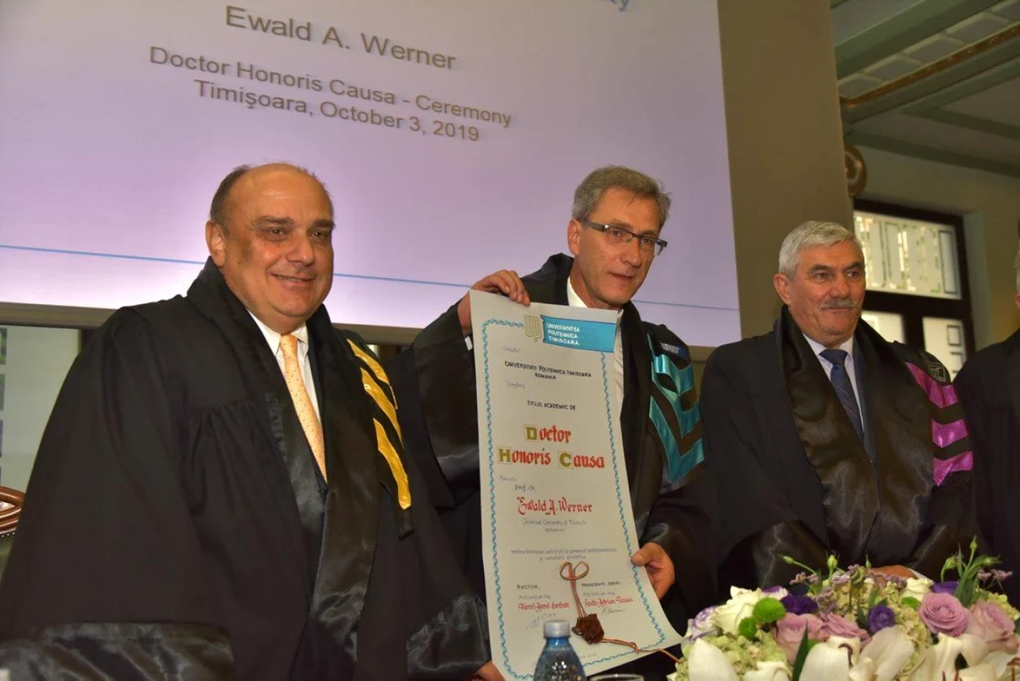 Profesorul Ewald Werner este Doctor Honoris Causa al UPT
