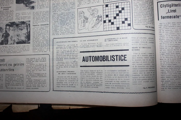 Rubrica „Automobilistice” din ziarul Drum Nou din 19 aprilie 1973 FOTO Muzeul Casa Mureșenilor