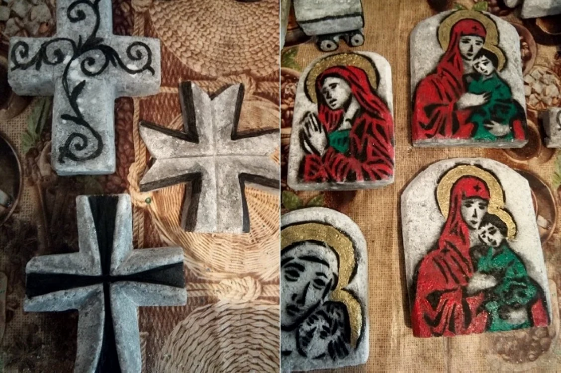 Obiecte decorative cu efect terapeutic din sare minerală de Ocnele Mari unice în lume - artizan Nicolae Istratie Foto Adevărul