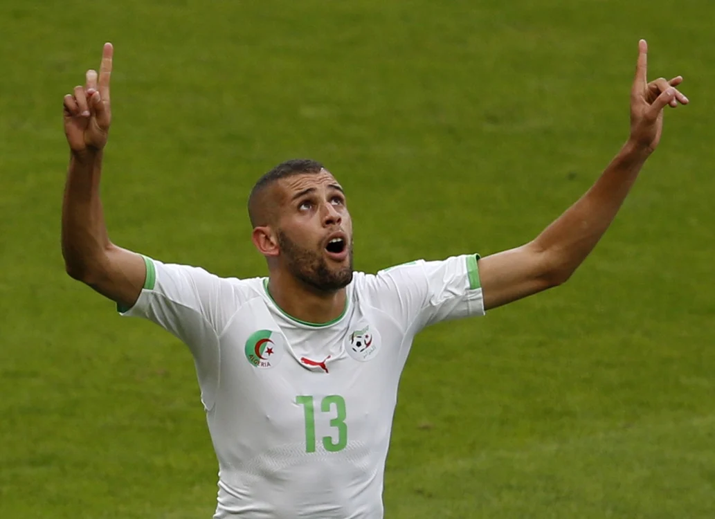 Slimani, autorul primului gol pentru algerieni, a fost desemnat jucătorul meciului. FOTO: Reuters