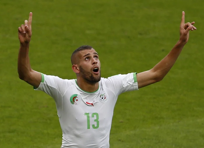 Slimani, autorul primului gol pentru algerieni, a fost desemnat jucătorul meciului. FOTO: Reuters