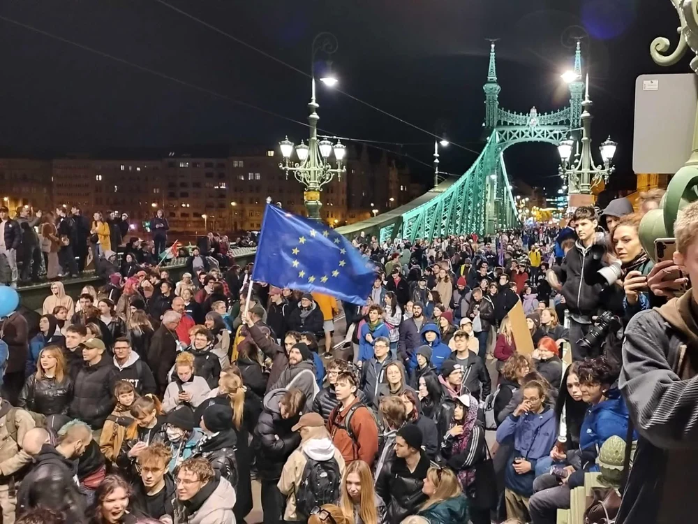 Protestul de marți, 1 aprilie, din Budapesta/FOTO: X