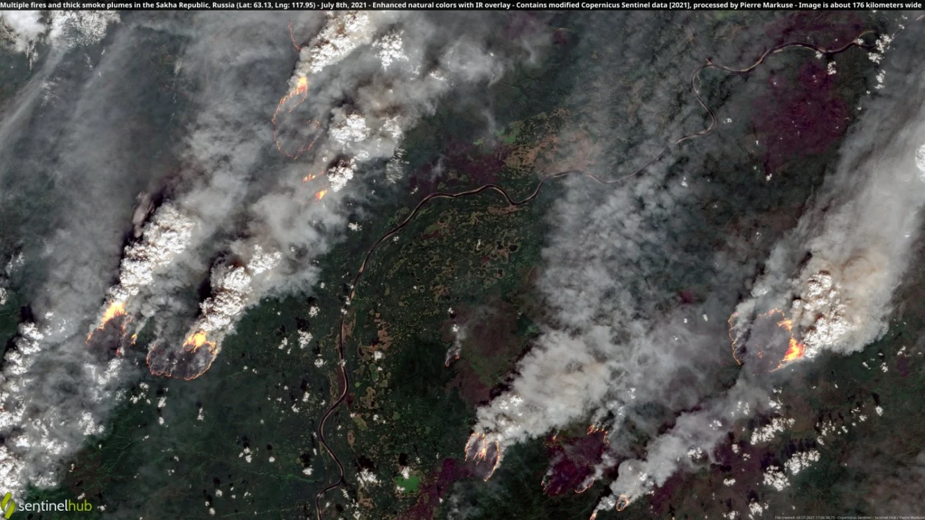 Incendiile din Siberia FOTO ESA/ Copernicus