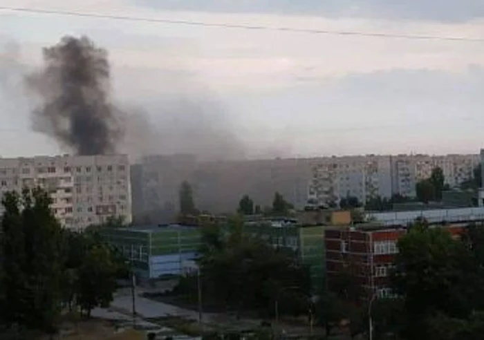 Orașul Enerhodar a rămas fără energie electrică și apă curentă în urma exploziei. Foto: Telegram
