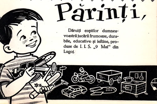 În perioada comunistă, reclamele la jucării se publicau în diverse reviste