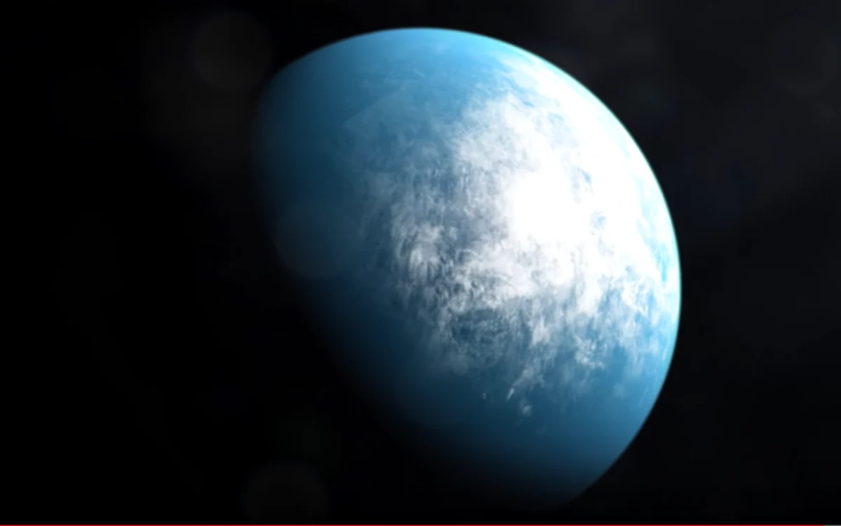 Ilustraţie a planetei TOI 700d, realizată de NASA. Captura via Youtube.