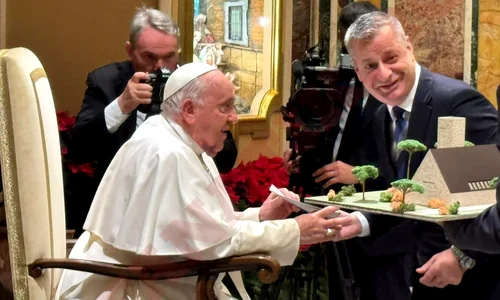Ioan Varga, întâlnire cu Papa Francisc. Foto Fanatik