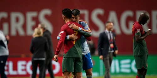 Cristiano Ronaldo din Portugalia și Alvaro Morata din Spania în meciul din grupa a 2-a UEFA Nations League, dintre Portugalia și Spania, pe Estadio Municipal de Braga, în Braga, Portugalia. FOTO Profimedia