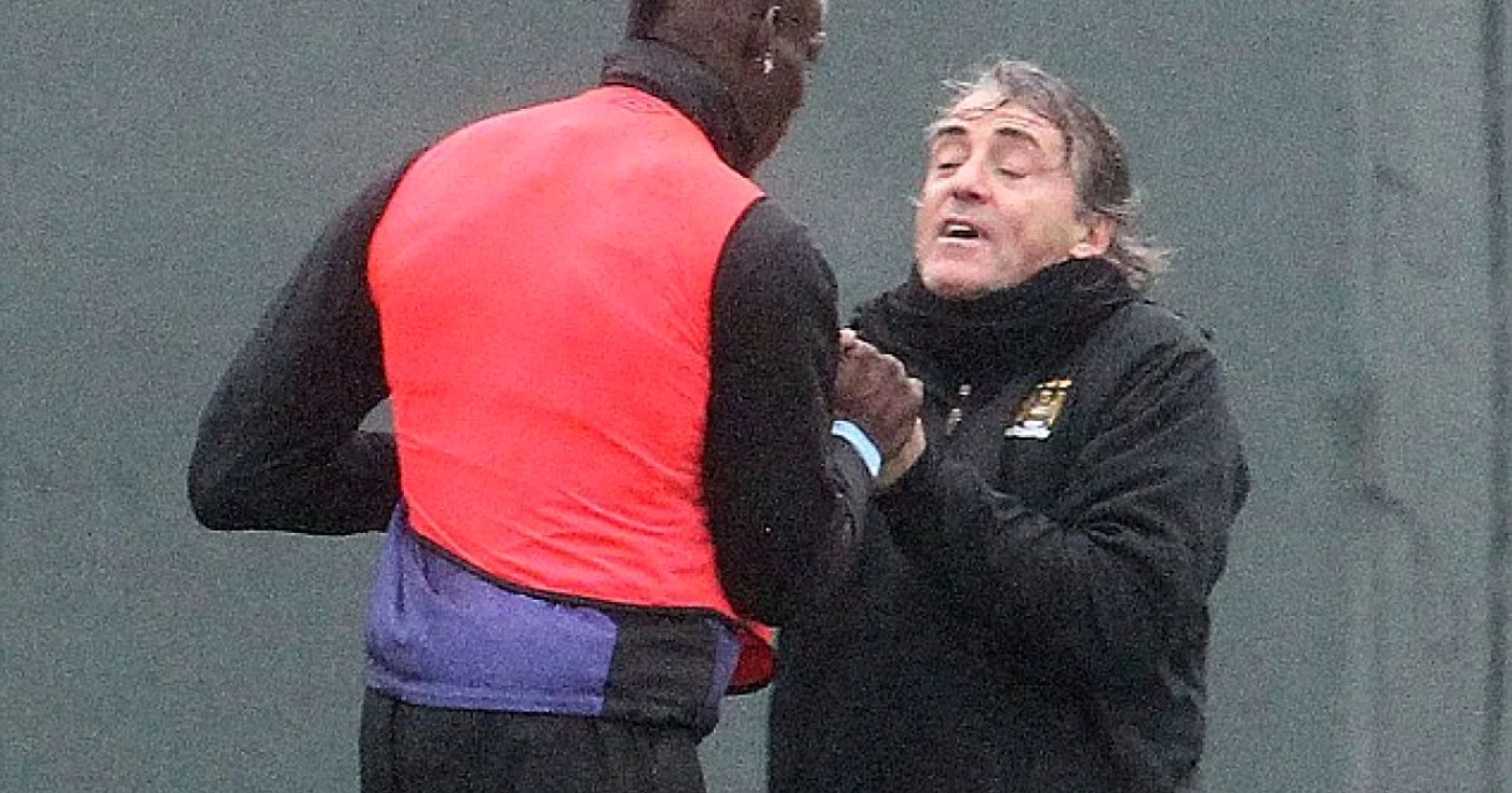 Mario Balotelli a avut un conflict cu Roberto Mancini la un antrenament.