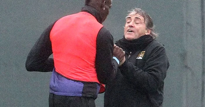 Mario Balotelli a avut un conflict cu Roberto Mancini la un antrenament.