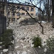  Clădire distrusă de bombardamentele ucrainenilor în Melitopol FOTO Profimedia 