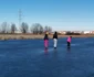 Lacul de lângă Timişoara a devenit patinoar natural FOTO Ş.Both